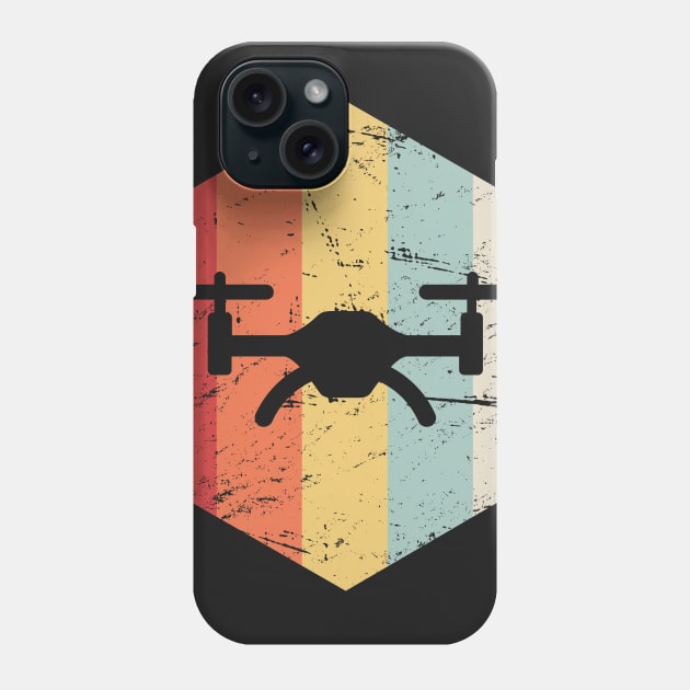 Retro Vintage Drone Quadcopter Icon Phone Case by MeatMan