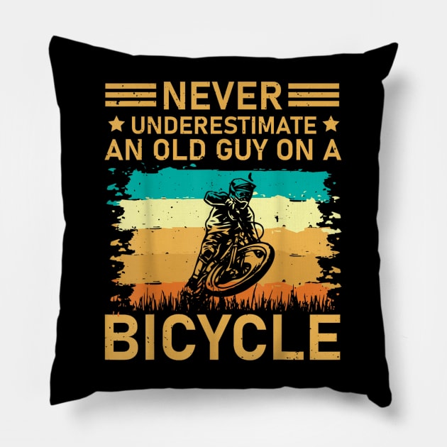 Never Underestimate A Old man With A Bicycle Pillow by rhazi mode plagget