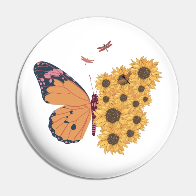 Butterflys with flowers in attractive natural colors Pin by unique_design76