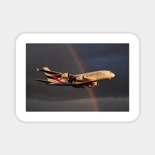Rainbow Sky: Airbus A380 Magnet