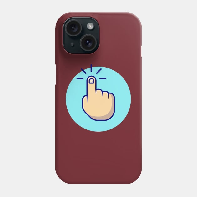Hand Pointing Cartoon Vector Icon Illustration Phone Case by Catalyst Labs