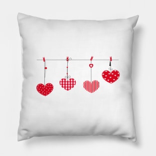 Hanging red hearts Pillow