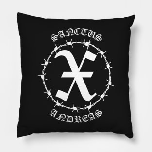 Saint Andrew Cross X Gothic Barbed Wire Pocket Pillow