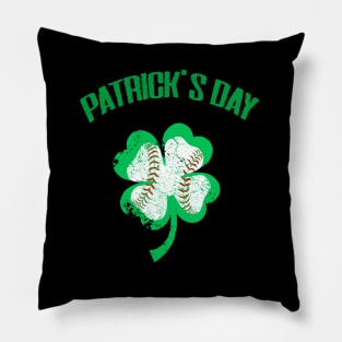 Baseball St Patricks Day Catcher Pitcher Shamrock Pillow