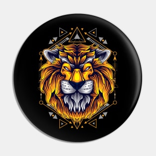 lion retro gold Pin