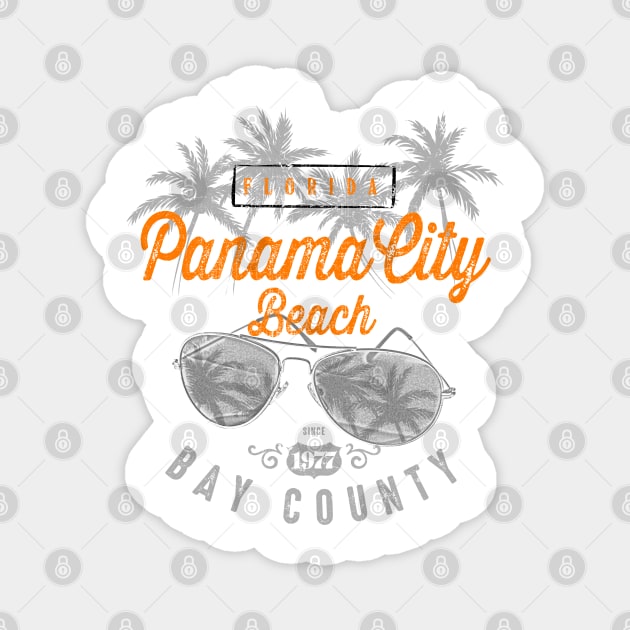 Panama City Beach Florida Graphic Vintage Magnet by Designkix