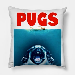 Jaws - Pug Version Pillow