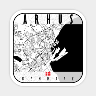 Arhus Map Denmark Magnet