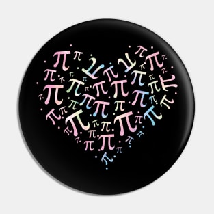 Pi Day Tie Dye Heart Happy Pi Day 3.14 Mathematic Math Teacher Women Girl Mathematics Pin