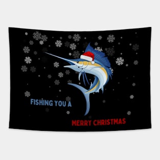 Fishing You A Merry Christmas Tapestry