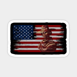 cowboy american flag vintage usa  cowboy Rodeo Roping Horse Riding Magnet