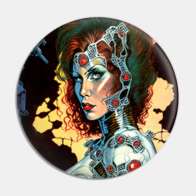 Cyborg Babe Pin by Copper City Dungeon