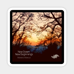 New Dawn New Beginnings Album Cover Art Minimalist Square Designs Marako + Marcus The Anjo Project Band T-Shirt Magnet