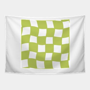 Abstract Checker Board - lime green Tapestry