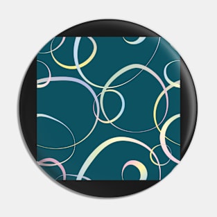 Pastel lines on teal Pin