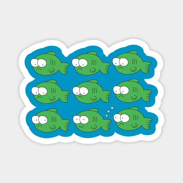 Fish Fart Magnet by toddgoldmanart