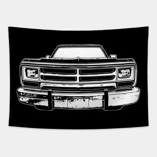 White RamCharger Sketch Art Tapestry