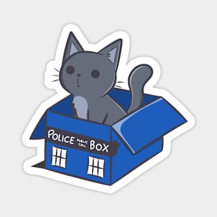 Cat In a Blue Box Magnet