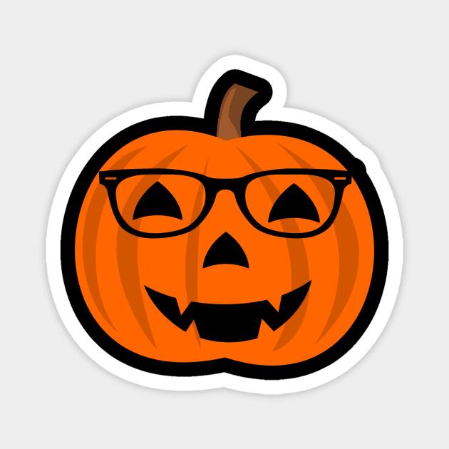 Nerd Jack O Lantern Face Glasses Magnet by othmane4