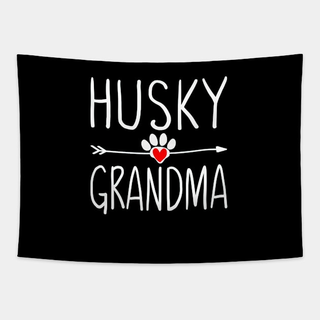 Husky Grandma T Shirt Womens Funny Dog Lover Tapestry by lohstraetereva