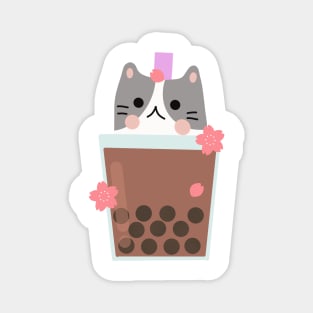 Cat Boba Tea Magnet