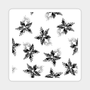 Black and white beaded floral print Magnet