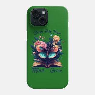 Reading Teacher Books Help Your Mind Grow Book Lover Retro Phone Case