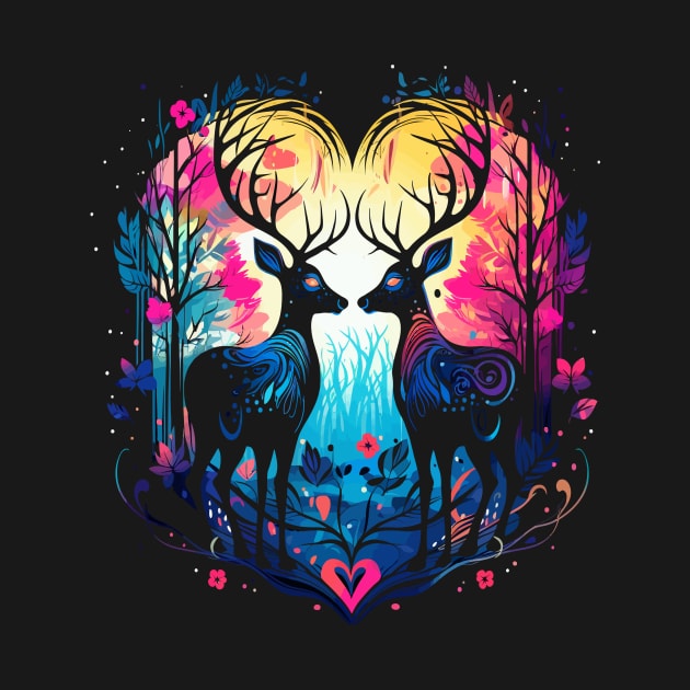 Deer Couple Valentine by JH Mart