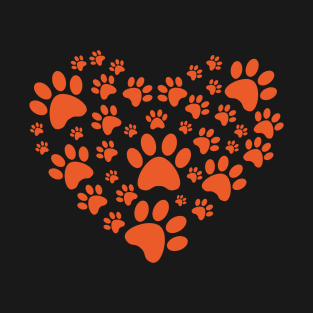 Dog Paws Love Heart T-Shirt