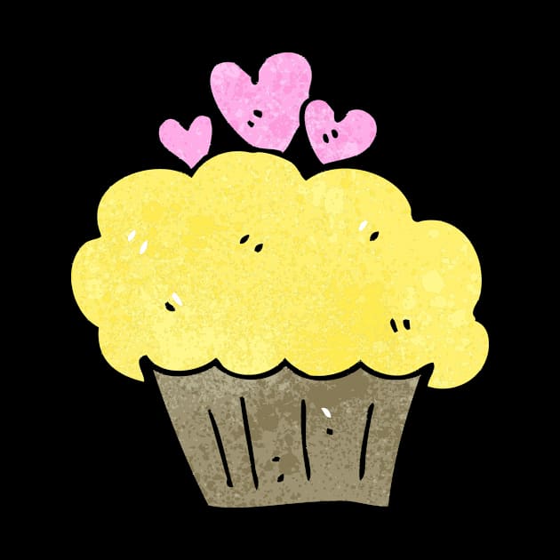 Heart Yellow Cupcake Sweet Dessert Love Sugar Food Foodie Cute Funny Happy Sarcastic Gift by EpsilonEridani