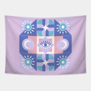 Abstract pastel mosaic pattern Tapestry