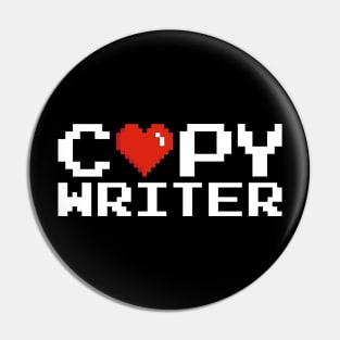 Copywriter Pixel (B&W) Pin