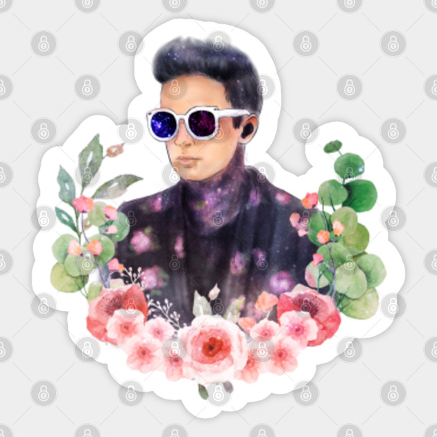 Fanart Tyjo With Flowers Twenty One Pilots Sticker Teepublic