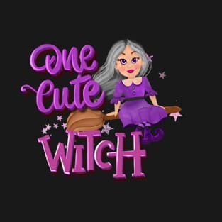 One cute witch in a broom T-Shirt