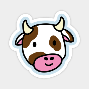 Cute cartoon dairy cow doodle brown spots Magnet