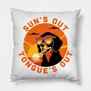 Sun's Out, Tongue's Out Get Your Puppy Summer Vibe On Pillow