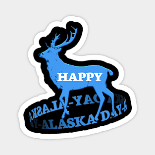 Alaska day text moose over Magnet