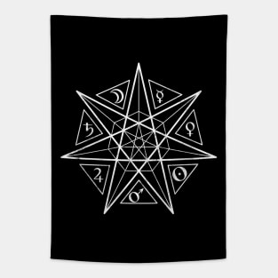 Heptagram Alchemy 7 Pointed Star Tapestry