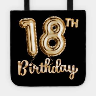 18th Birthday Gifts - Party Balloons Gold Tote