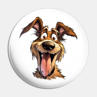 Funny Dog Cartoon Illustration Pin