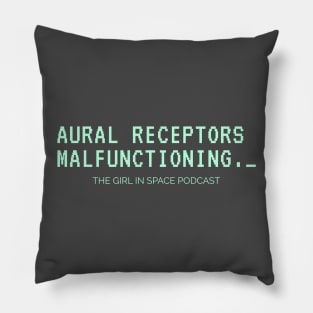 Aural Receptors Malfunctioning Aqua Ink Pillow