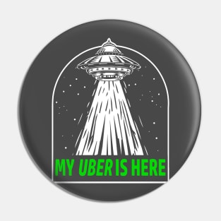 Funny UFO Abduction Aliens Flying Saucer Pin