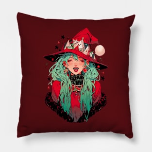 Cute Christmas Witch Pillow