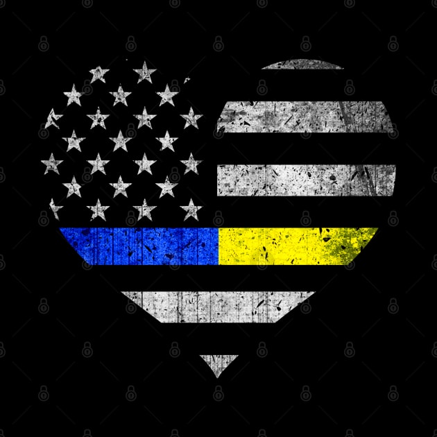 Thin Blue Gold Line - 911 Dispatcher - Police Officer by bluelinemotivation