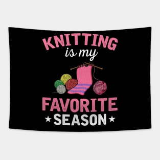 Knitting Is My Favorite Season Tapestry