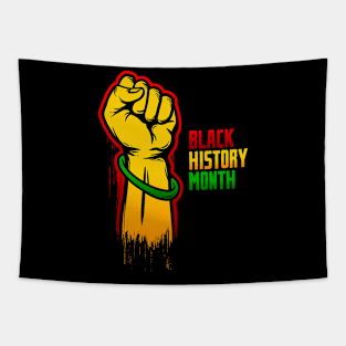 black history month fist colorful Tapestry