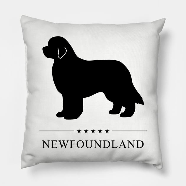 Newfoundland Black Silhouette Pillow by millersye