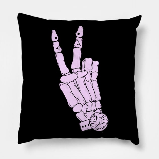 Peace Sign Bad Times Pillow by Cassandra Reichert