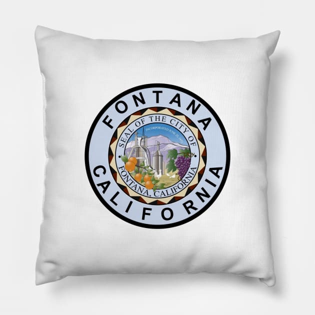 Flag of Fontana, California Pillow by brigadeiro