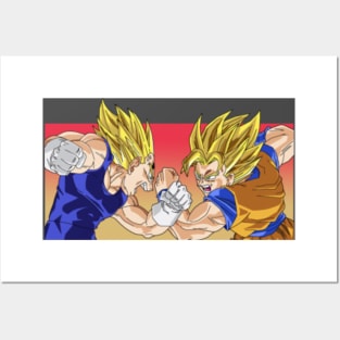 SSJ2 Goku vs Majin Vegeta - Q10Mark Poster for Sale by q10mark